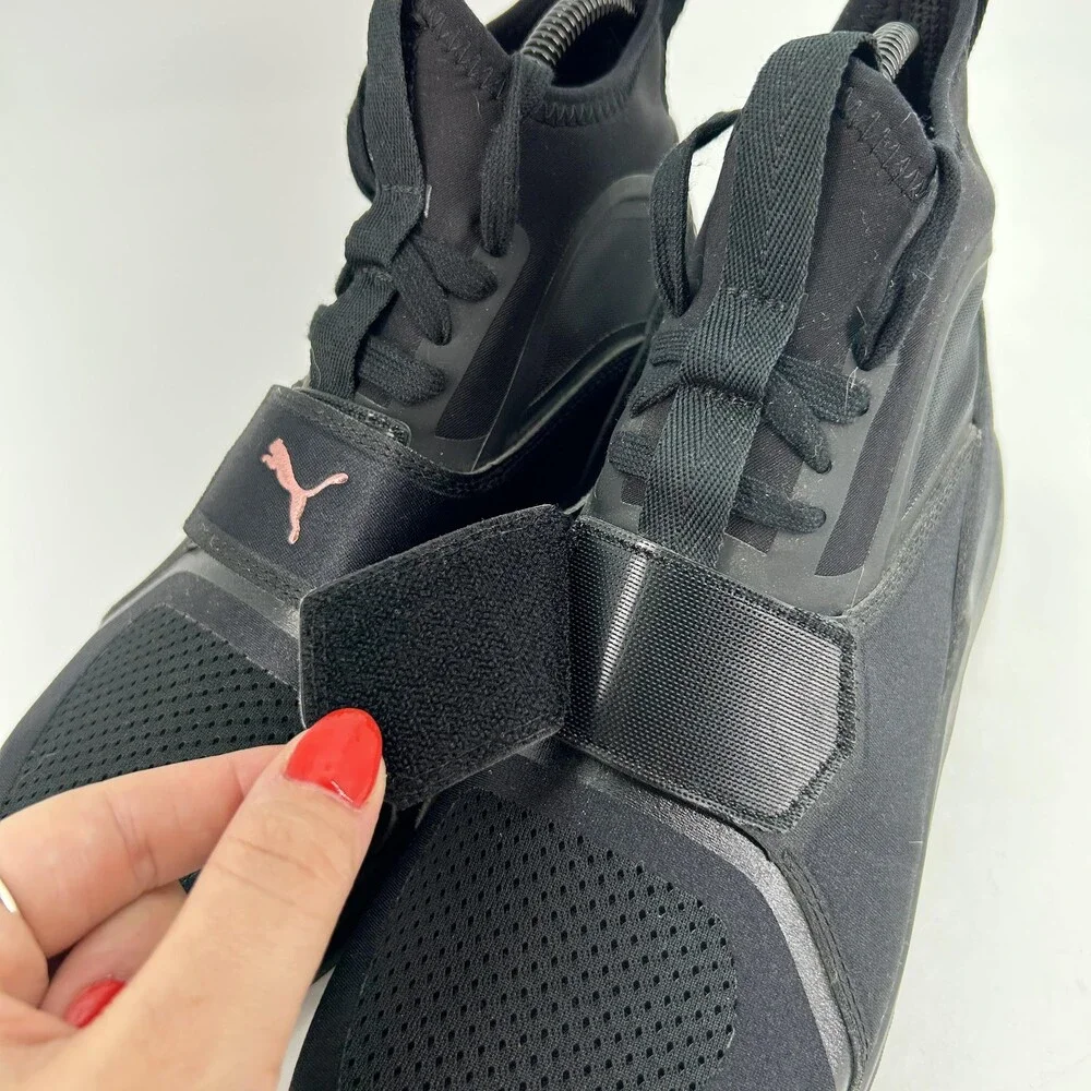 PUMA Ignite Shoes Womens Size 9 Black Mesh Mid Top Training Sneakers 190818 05
